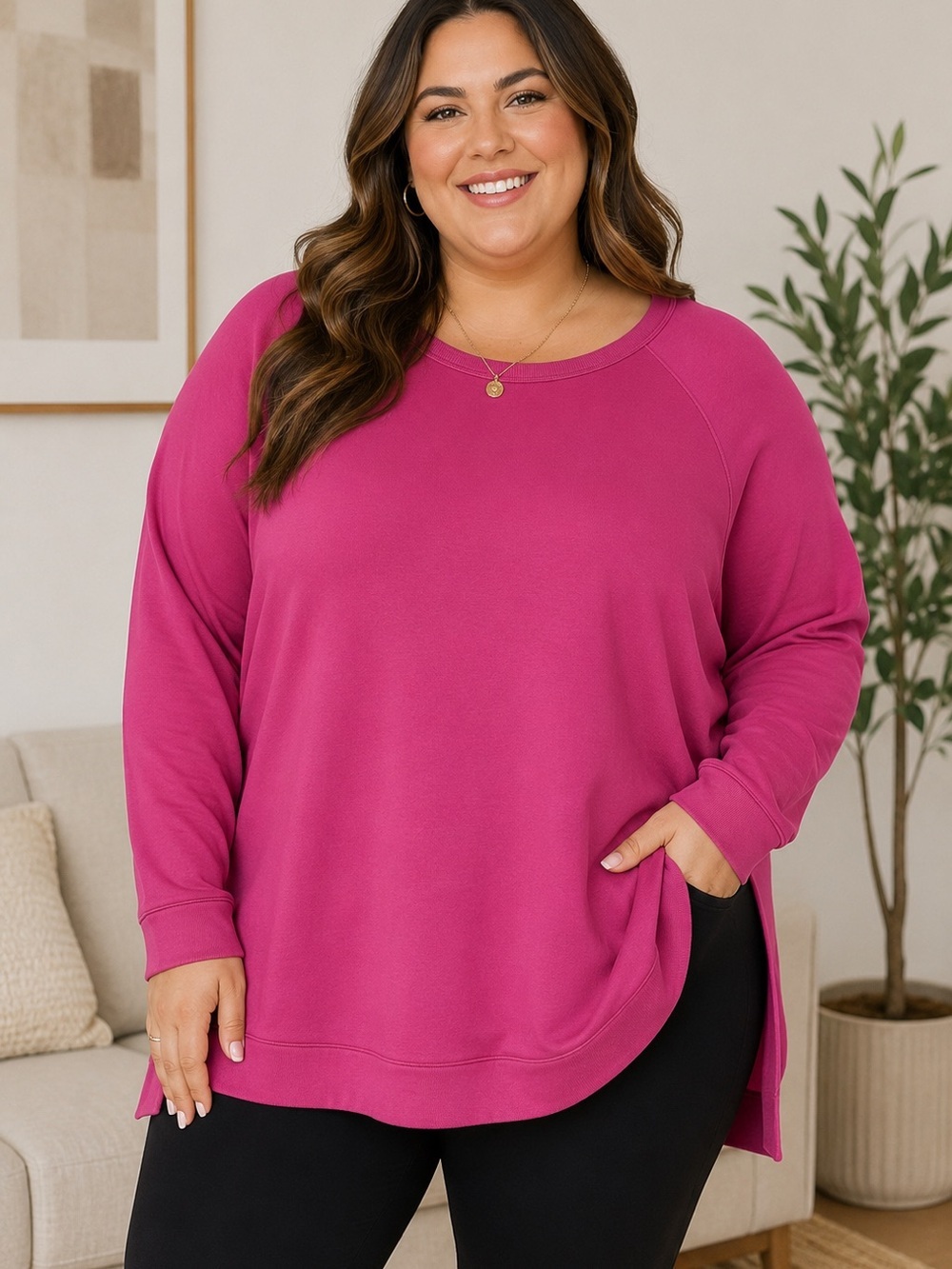Athleta Pink Pullover Sweatshirt